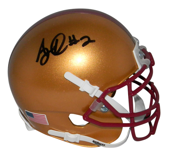 AJ DILLON SIGNED AUTOGRAPHED BOSTON COLLEGE EAGLES MINI HELMET JSA