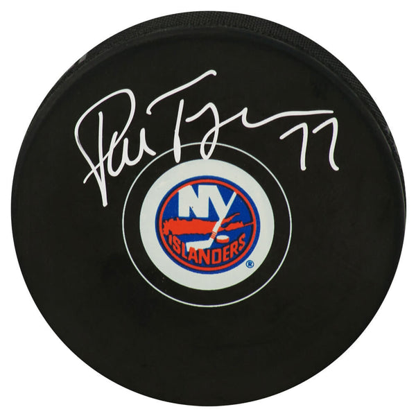 Pierre Turgeon Signed New York Islanders Logo Hockey Puck - (SCHWARTZ COA)