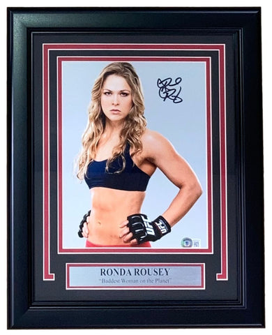 Ronda Rousey Signed Framed 8x10 UFC Photo BAS