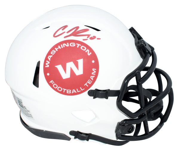 CURTIS SAMUEL SIGNED WASHINGTON FOOTBALL TEAM COMMANDERS LUNAR MINI HELMET BAS