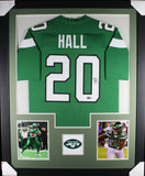 BREECE HALL (Jets green TOWER) Signed Autographed Framed Jersey JSA