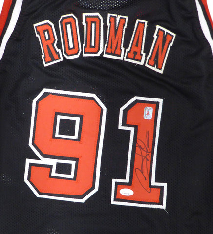 Chicago Bulls Dennis Rodman Autographed Signed Black Jersey JSA #WB442758