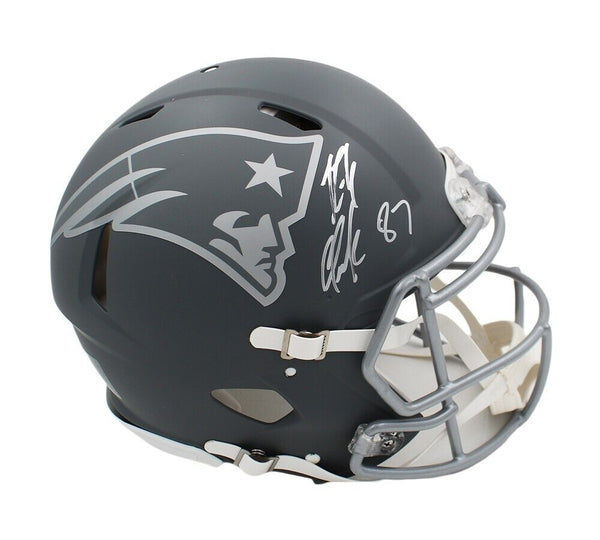 Rob Gronkowski Signed New England Patriots Speed Authentic Slate NFL Helmet