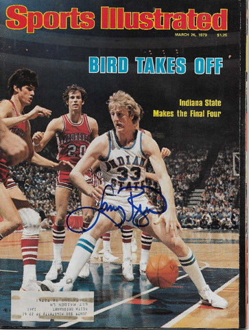 Larry Bird Signed Boston Celtics Indiana State Sports Illustrated 3/26/79 BAS