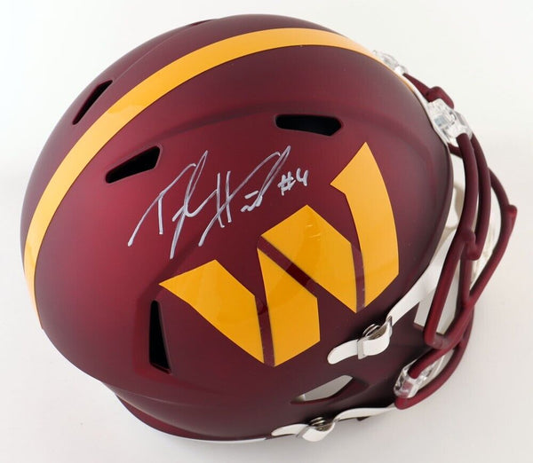 TAYLOR HEINICKE SIGNED WASHINGTON COMMANDERS FULL SIZE SPEED HELMET BECKETT