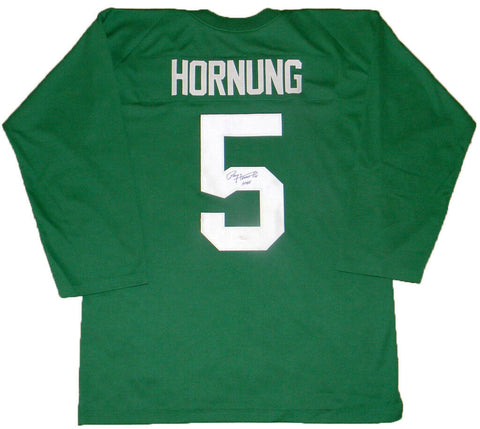 PAUL HORNUNG AUTOGRAPHED SIGNED NOTRE DAME IRISH GREEN #5 THROWBACK JERSEY JSA