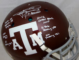 Johnny Manziel Signed Texas A&M Maroon F/S Authentic Helmet W/ Stats- JSA W