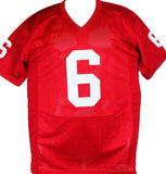 Baker Mayfield Autographed Red College Style Jersey W/Heisman 17- Beckett W *Blk