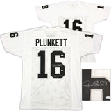 OAKLAND RAIDERS JIM PLUNKETT AUTOGRAPHED WHITE JERSEY "SB XV MVP" PSA/DNA 229530