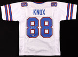 Dawson Knox Signed Bills Jersey (Beckett) Buffalo 2019 #3 Pick/ 2022 Pro Bowl TE