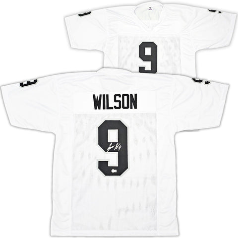 LAS VEGAS RAIDERS TYREE WILSON AUTOGRAPHED WHITE JERSEY BECKETT WITNESS 217963