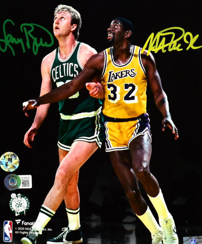 Larry Bird Magic Johnson Autographed 8x10 Spotlight Photo-Beckett W Hologram