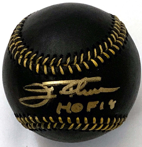 Jim Thome Autographed Indians White Sox MLB Black Baseball W/HOF 18 Beckett