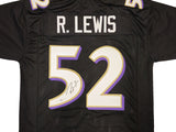 BALTIMORE RAVENS RAY LEWIS AUTOGRAPHED SIGNED BLACK JERSEY JSA STOCK #234694