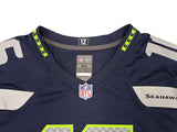 SEAHAWKS TYLER LOCKETT AUTOGRAPHED BLUE NIKE ON FIELD JERSEY SIZE XL MCS 222043