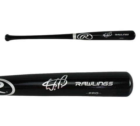 Wander Franco Signed Tampa Bay Devil Rays Rawlings Big Stick Black MLB Bat