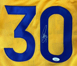 Stephen Curry Golden State Signed Yellow Basketball Jersey JSA