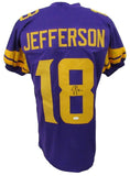 Justin Jefferson Autographed Custom Football Jersey Minnesota Vikings JSA 174817