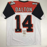 Autographed/Signed Andy Dalton Cincinnati White Football Jersey JSA COA