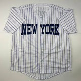 Autographed/Signed Sparky Lyle New York Pinstripe Baseball Jersey JSA COA