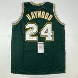 Autographed/Signed SPENCER HAYWOOD HOF 15 Seattle Green Jersey JSA COA Auto