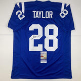 Autographed/Signed JONATHAN TAYLOR Indianapolis Blue Football Jersey JSA COA