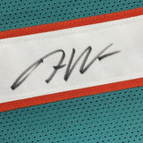 Framed Autographed/Signed Jaylen Waddle 33x42 Miami Teal Jersey Beckett BAS COA