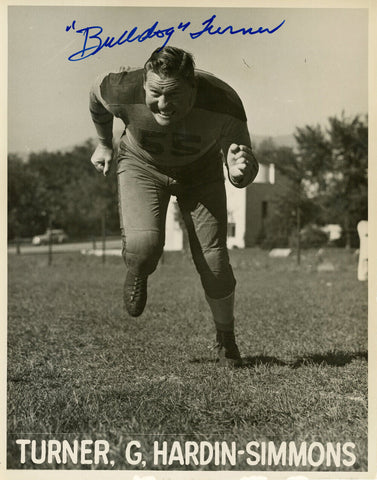 Clyde Bulldog Turner Autographed Chicago Bears 8x10 Photo JSA 48285