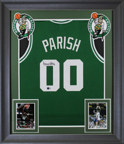 Robert Parish Authentic Signed Green Pro Style Framed Jersey BAS Witnessed