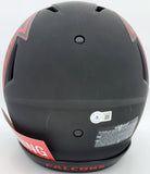 KYLE PITTS AUTO FALCONS ECLIPSE BLACK FULL SIZE SPEED HELMET BECKETT 194412