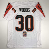 Autographed/Signed Ickey Woods Who Dey Cincinnati White Football Jersey JSA COA