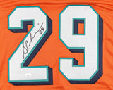 Sam Madison Signed Dolphins Throwback Orange Jersey (JSA COA) Miami All Pro DB