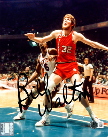 BILL WALTON AUTOGRAPHED 8X10 PHOTO PORTLAND TRAILBLAZERS BECKETT BAS QR 230687