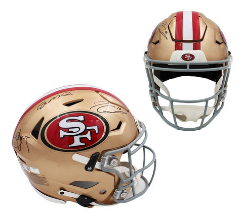 Steve Young, Joe Montana and Jimmy Garoppolo Signed San Francisco 49ers Speed Fl