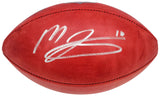 MAC JONES AUTOGRAPHED SIGNED NFL LEATHER FOOTBALL PATRIOTS BECKETT QR 202969