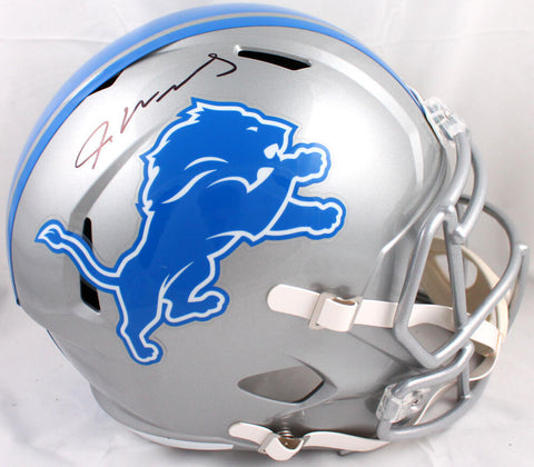 Jameson Williams Autographed Detroit Lions F/S Speed Helmet-Beckett W Hologram