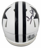 Emmitt Smith & Tony Dorsett Signed 60-63 TB Speed Mini Helmet W/ Case BAS Wit