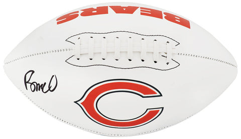 Rome Odunze Signed Chicago Bears Franklin White Logo Football - (Fanatics COA)