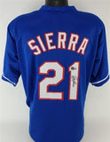 Ruben Sierra Signed Texas Rangers Blue Jersey (Beckett) AL RBI leader (1989)