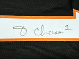 CINCINNATI BENGALS JA'MARR CHASE AUTOGRAPHED BLACK JERSEY BECKETT WITNESS 220612