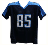 Derrick Mason Autographed/Signed Pro Style Blue XL Jersey Beckett 35520