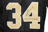 Ricky Williams Autographed/Signed Pro Style Black XL Jersey SWED BAS 31172