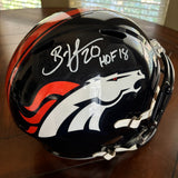 BRIAN DAWKINS AUTOGRAPHED SIGNED DENVER BRONCOS FS REPLICA HELMET W/ HOF 18 BAS