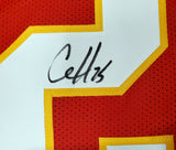 KANSAS CITY CHIEFS CLYDE EDWARDS-HELAIRE AUTOGRAPHED RED JERSEY BECKETT 193945