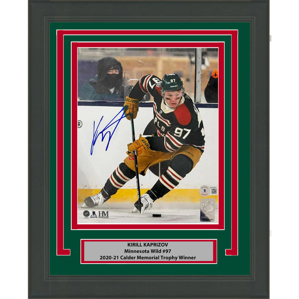 Framed Autographed/Signed Kirill Kaprizov Minnesota Wild 8x10 Photo JSA COA #2