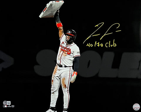 Ronald Acuna Jr. Atlanta Braves Signed 40/70 Club Insc Spotlight 16x20 Photo BAS