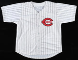 T J Friedl Signed Cincinnati Reds Pinstriped Jersey (JSA) Reds Rookie Outfielder