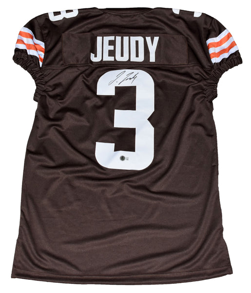 JERRY JEUDY AUTOGRAPHED CLEVELAND BROWNS #3 GAME CUT JERSEY BECKETT