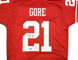 SAN FRANCISCO 49ERS FRANK GORE AUTOGRAPHED RED JERSEY BECKETT BAS WITNESS 231918