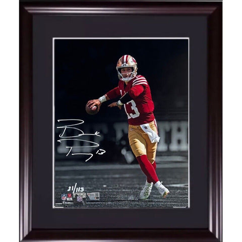 Brock Purdy Signed 11x14 Framed Spotlight Photo LE /113 Auto 49ers Fanatics COA